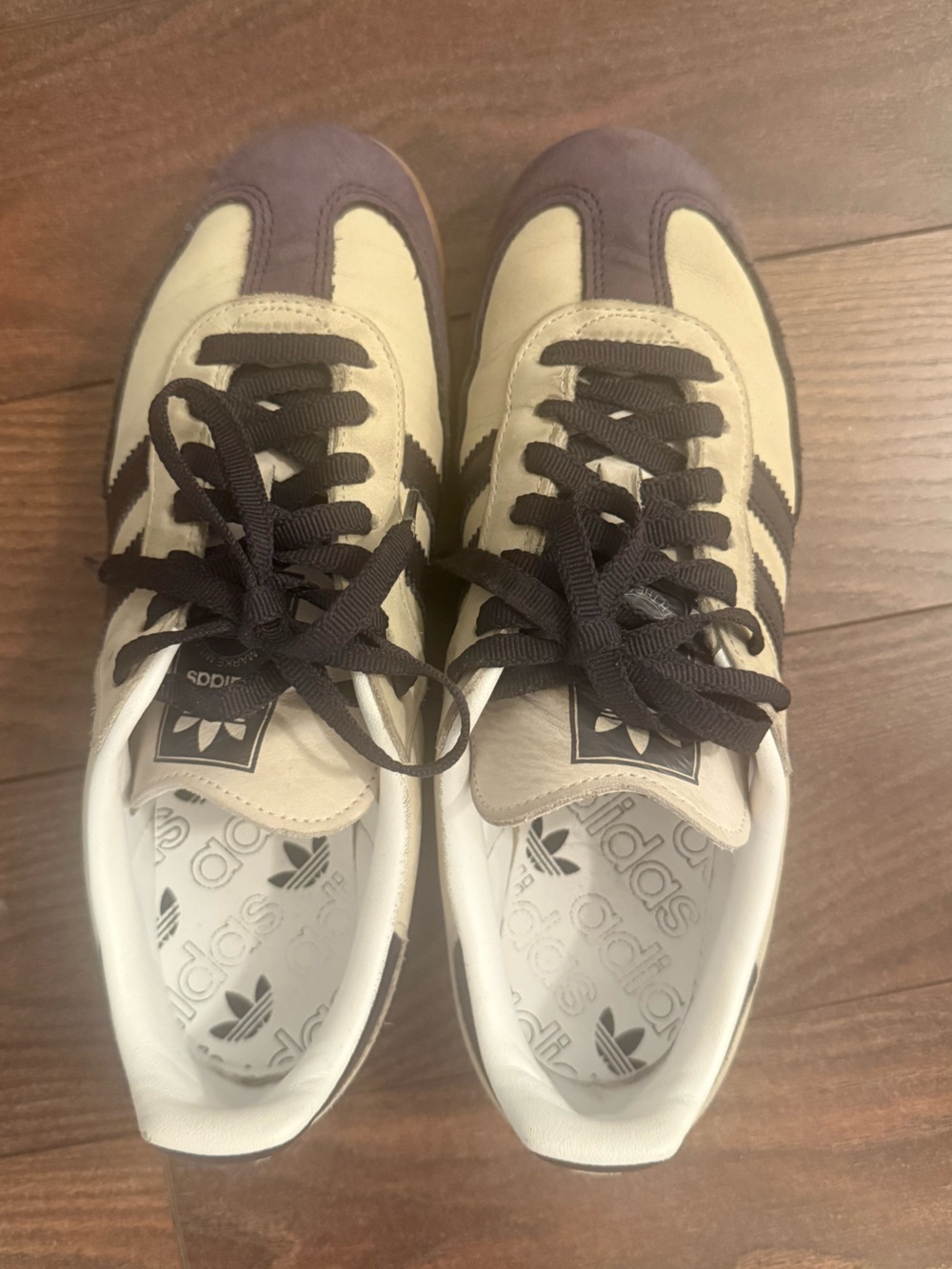 adidas Two-Tone Cream and Purple Sneakers